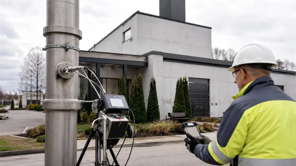 Měření emisí z krematoria nebo zpopelňovací pece
